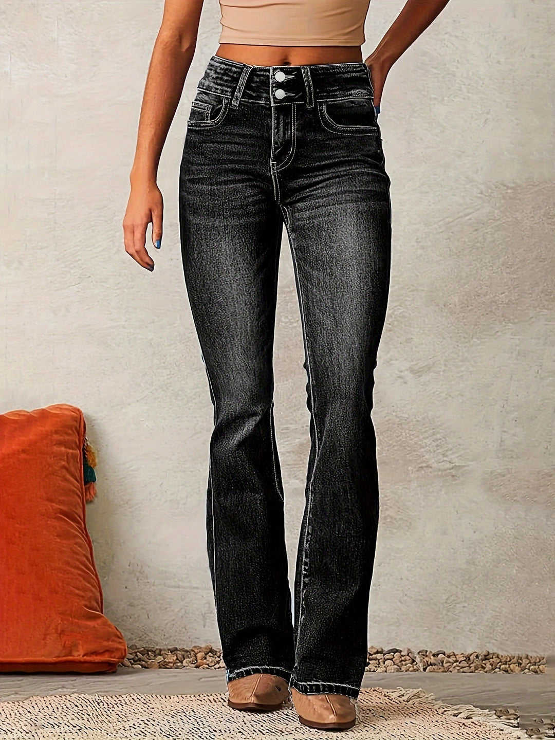 AYA™ – HØJTALJEDE FLAREJEANS