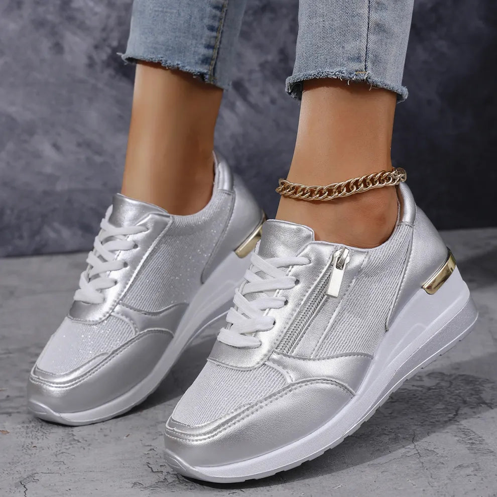 Nora | Ortopædiske sneakers med snørebånd og lynlås