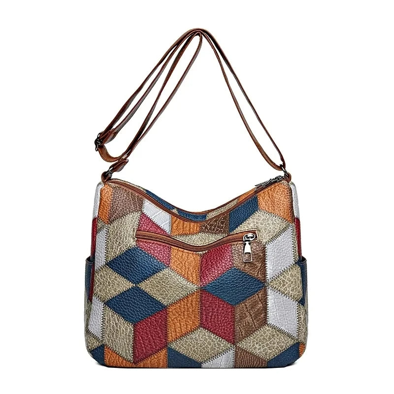 Fern™ | Farverig Patchwork Skuldertaske