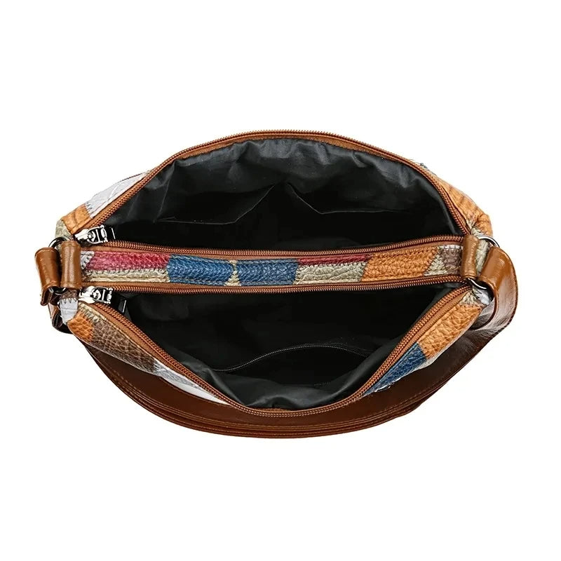 Fern™ | Farverig Patchwork Skuldertaske