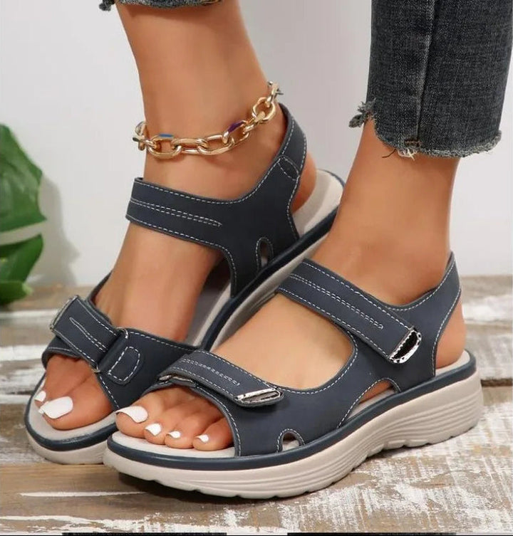 Soleya | Lette Læder Wedge Sandaler til Damer