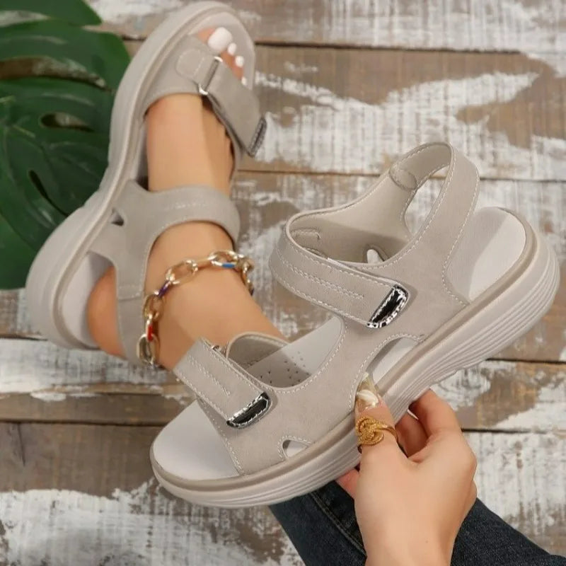 Soleya | Lette Læder Wedge Sandaler til Damer