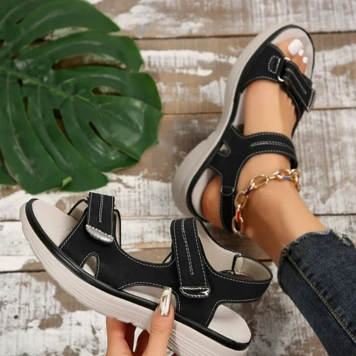 Soleya | Lette Læder Wedge Sandaler til Damer