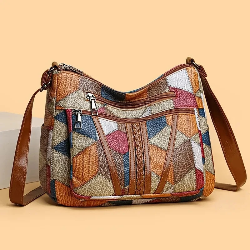 Fern™ | Farverig Patchwork Skuldertaske