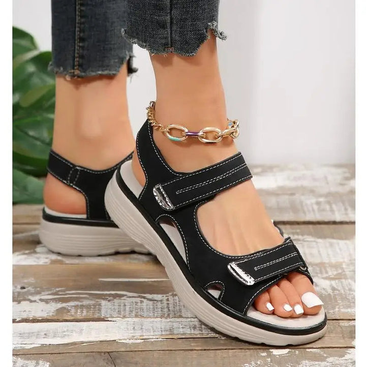 Soleya | Lette Læder Wedge Sandaler til Damer
