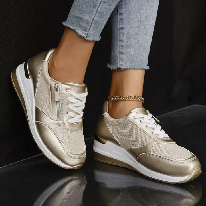 Nora | Ortopædiske sneakers med snørebånd og lynlås