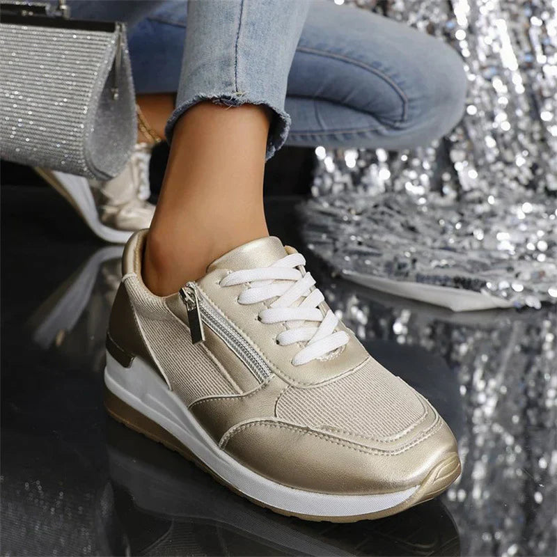 Nora | Ortopædiske sneakers med snørebånd og lynlås